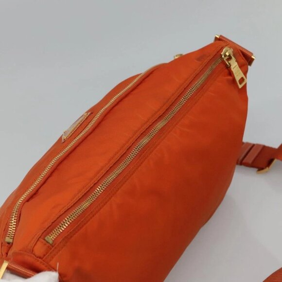 PRADA Shoulder Bag Nylon Orange Gold Auth 113766V - Picture 7 of 15